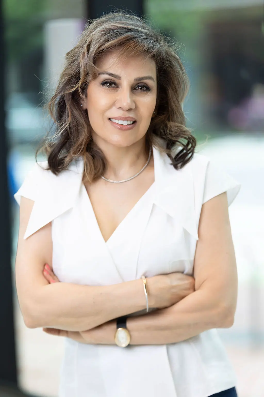 Dr. Maya in her office.